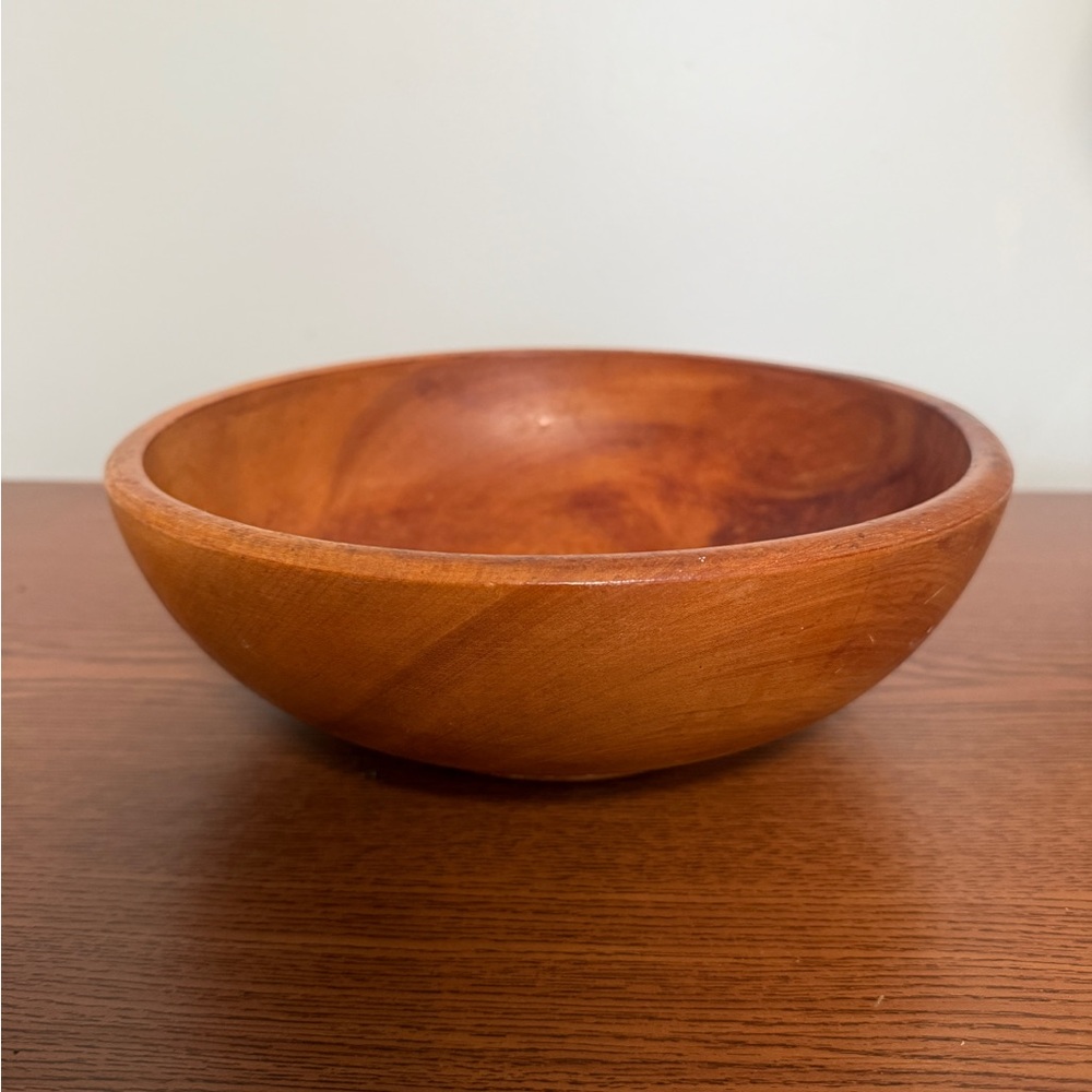 Vintage Brown Wooden Bowl Made in Japan